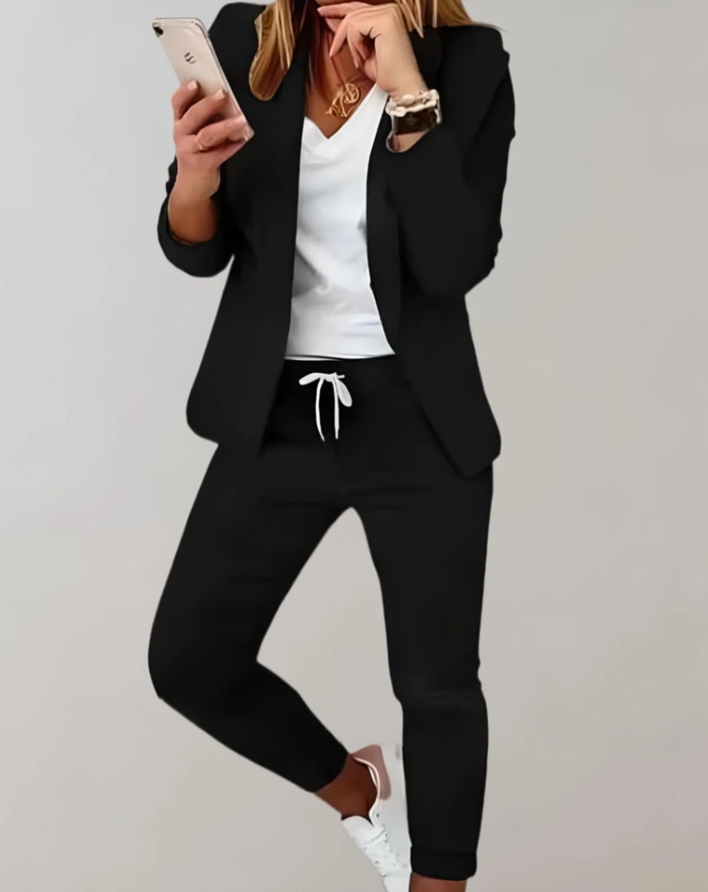Olvoria | Women's Plaid Blazer & Trouser Suit