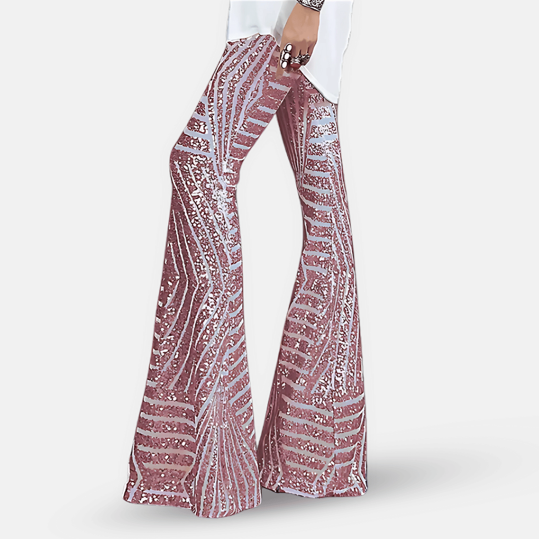 Olvoria | Women's Sequin Flare Pants