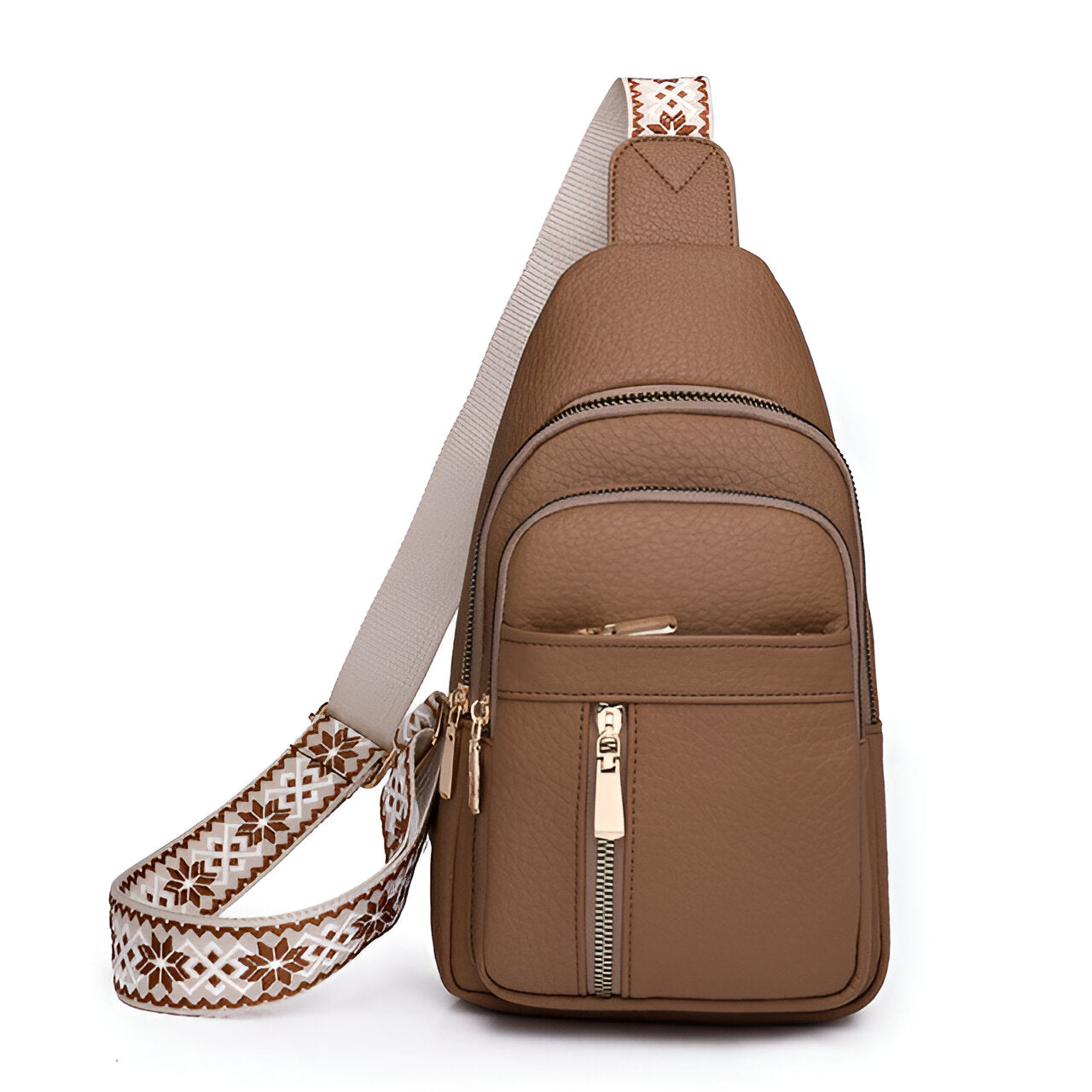 Olvoria | Women's Sling Backpack with Patterned Strap