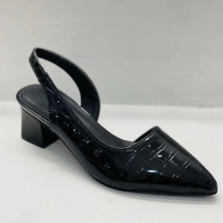 Olvoria | Women's Slingback Pumps with Croco Embossing