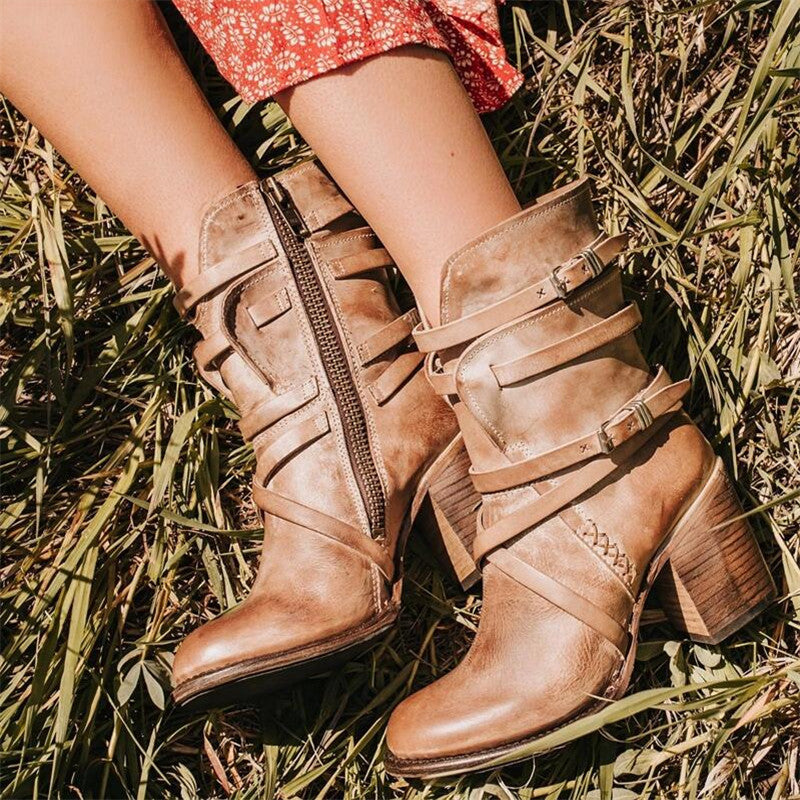 Olvoria | Women's Strappy Ankle Boots