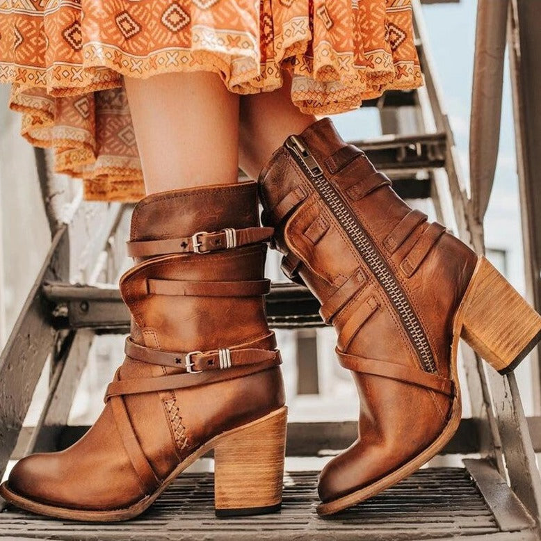 Olvoria | Women's Strappy Ankle Boots