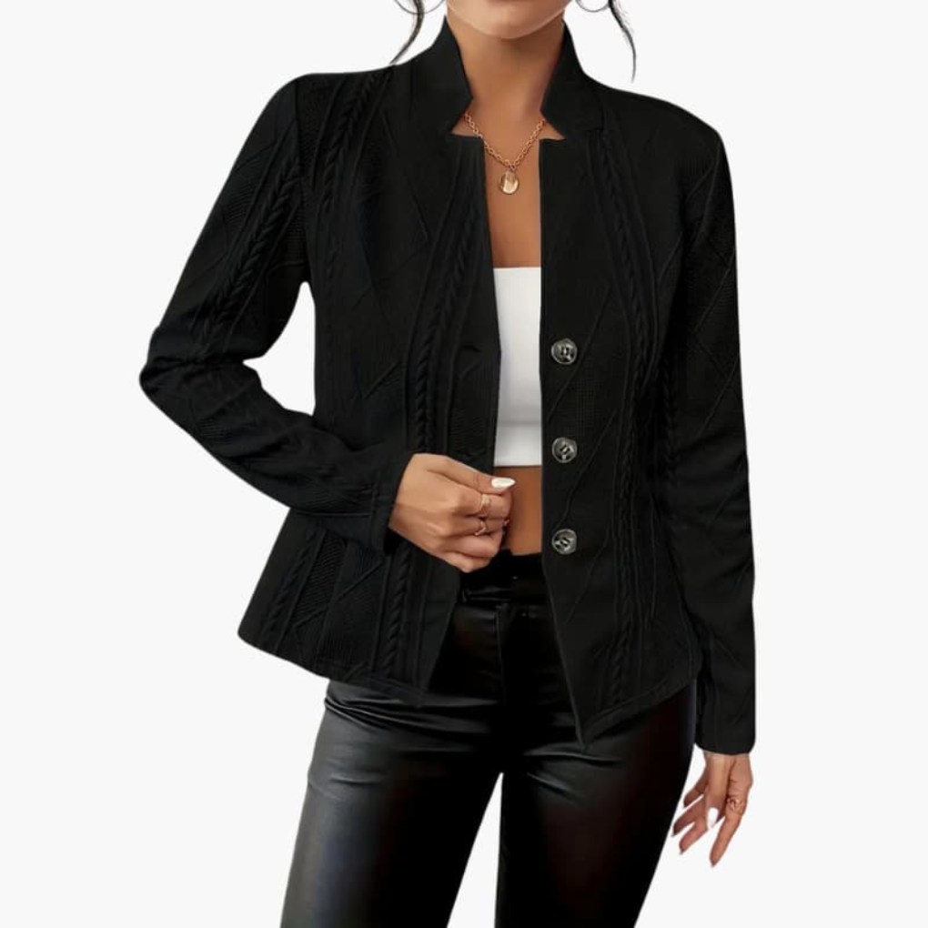 Olvoria | Women's Textured Blazer with Button Closure