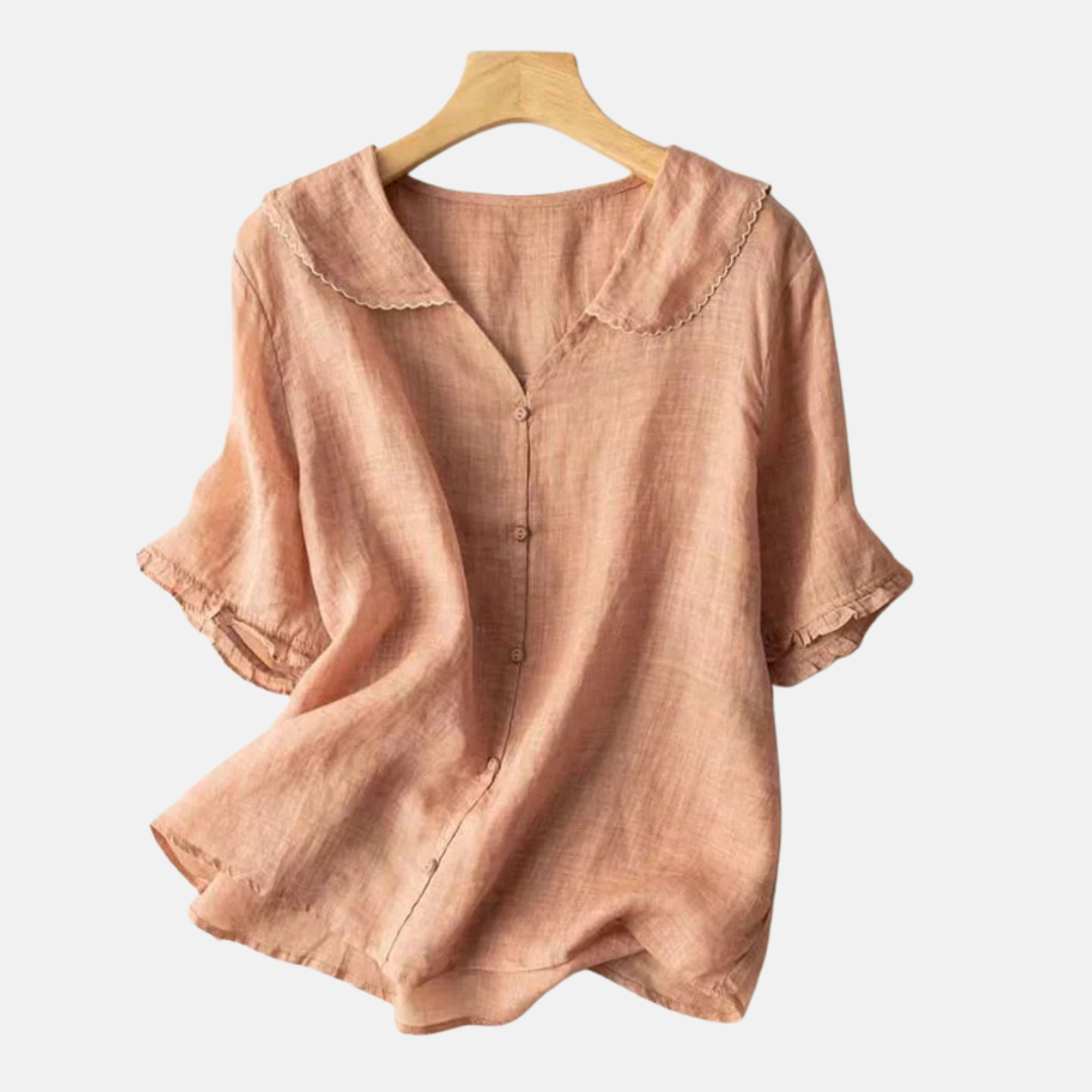 Olvoria | Women's Vintage Doll Collar Shirt