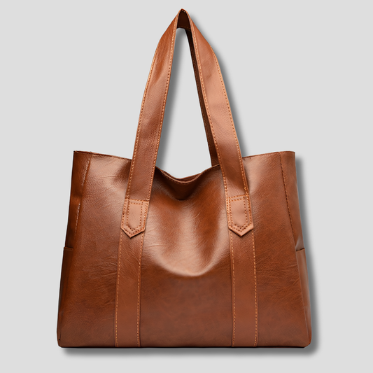 Olvoria | Women's Vintage Tote Bag with Side Pockets