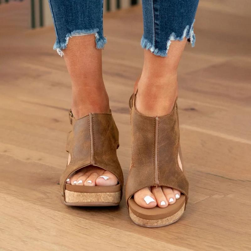 Olvoria | Women's Wedge Sandals with Cork Sole