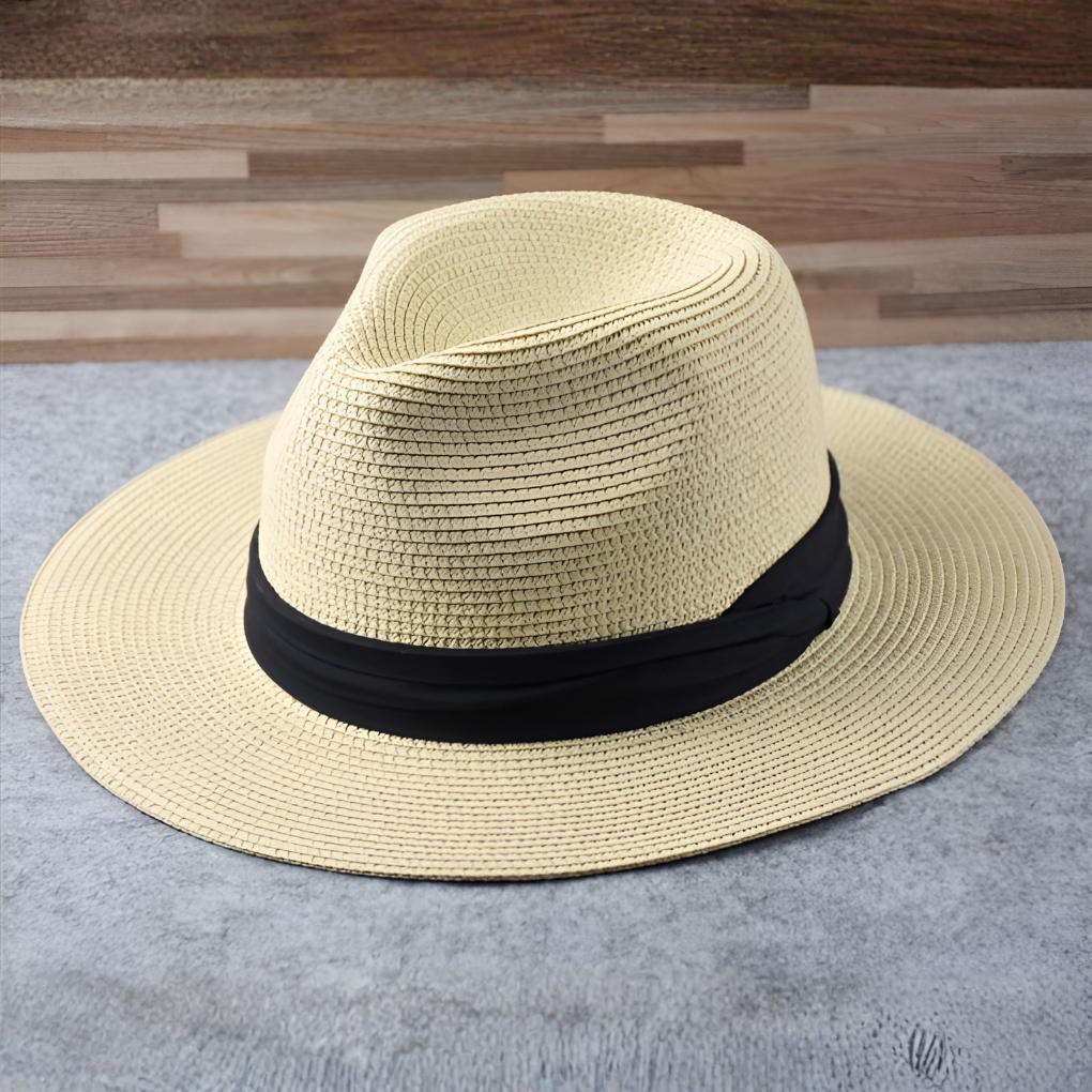 Olvoria | Women's Wide Brim Fedora Hat with Black Band