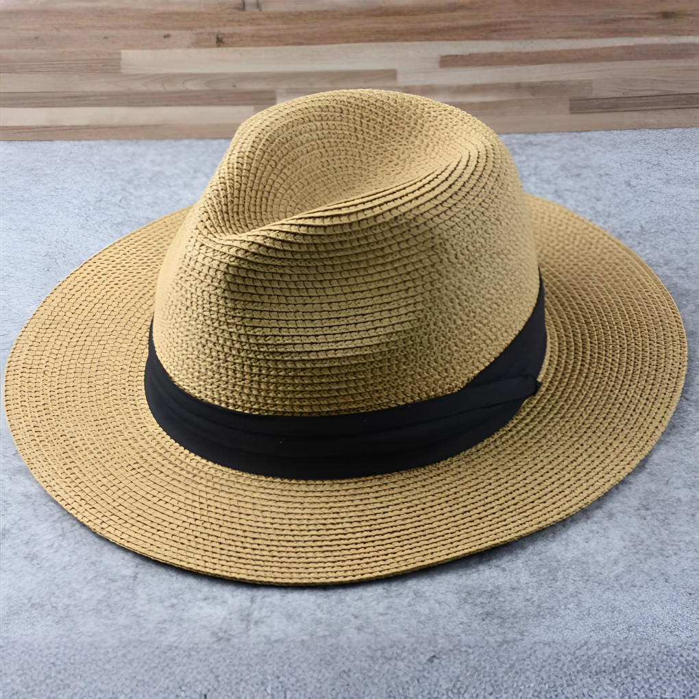 Olvoria | Women's Wide Brim Fedora Hat with Black Band
