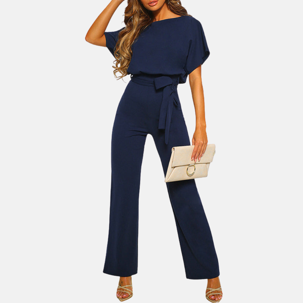Olvoria | Women's Wide-Leg Jumpsuit with Tie Waist