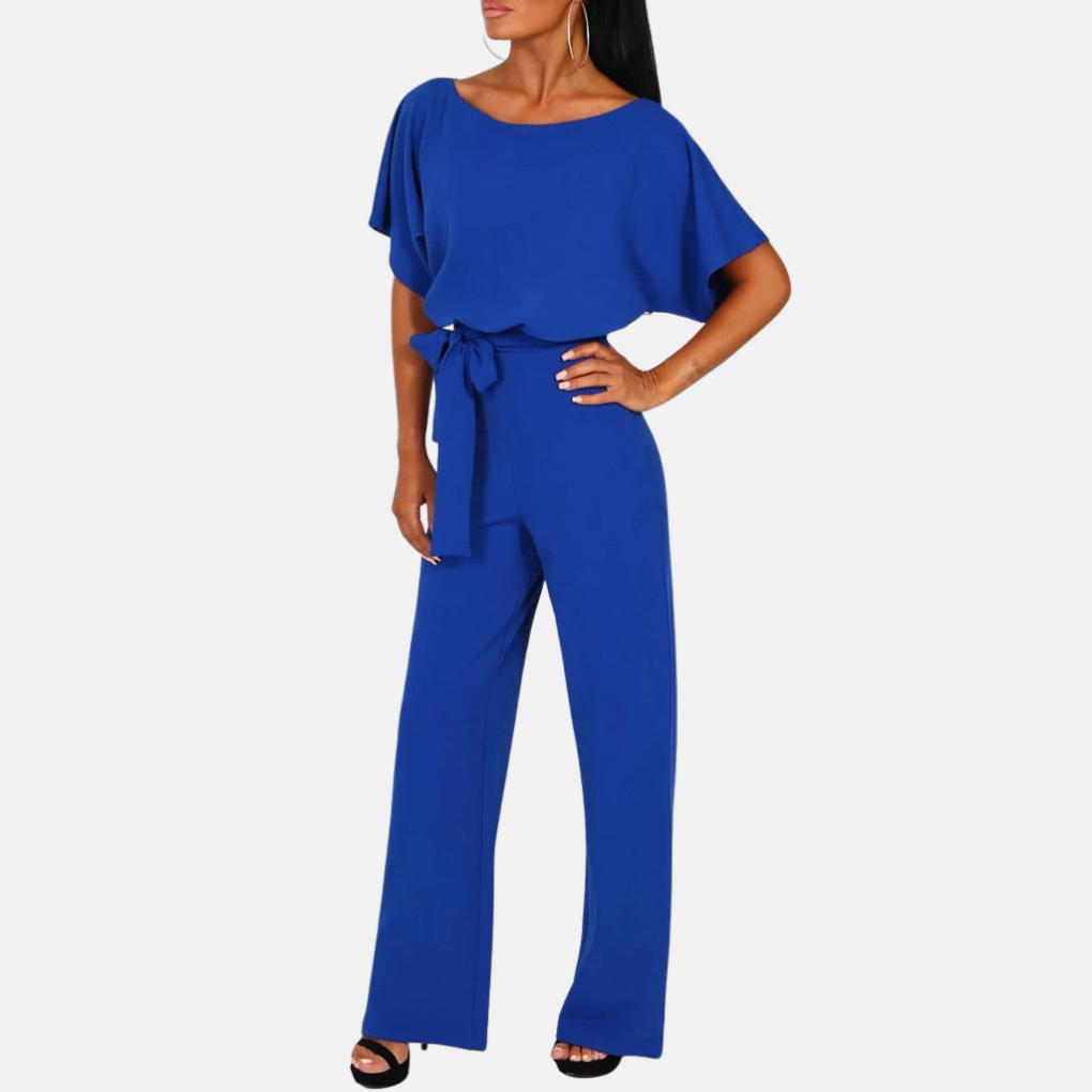 Olvoria | Women's Wide-Leg Jumpsuit with Tie Waist