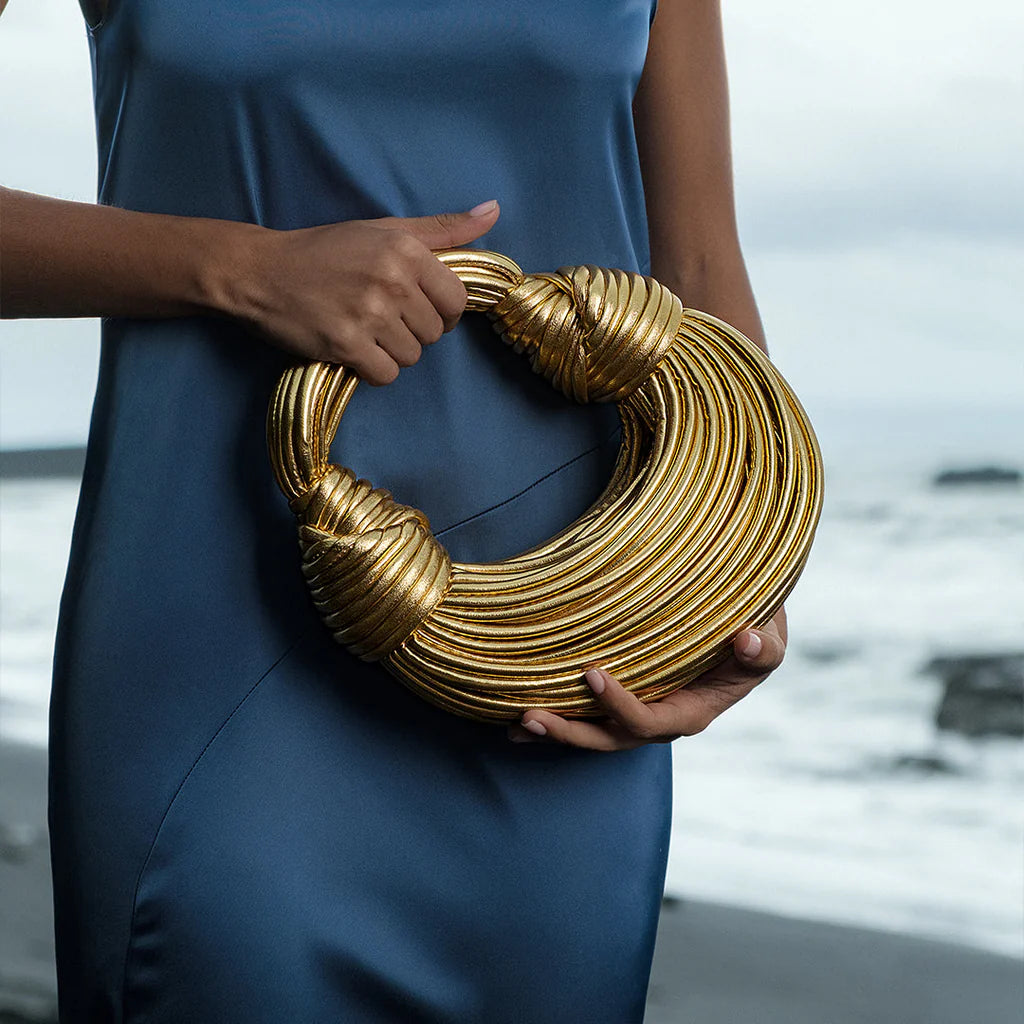 Olvoria | Women's Woven Knot Handle Bag