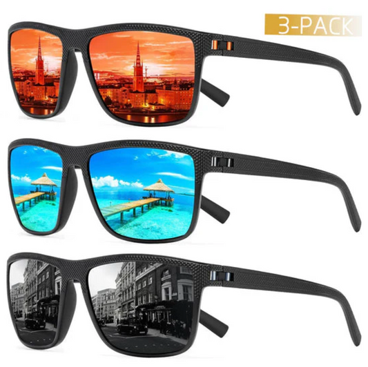 Olvoria | ZichtZeker 3-Piece Set Polarized Sunglasses – UV400 Protection & Comfort