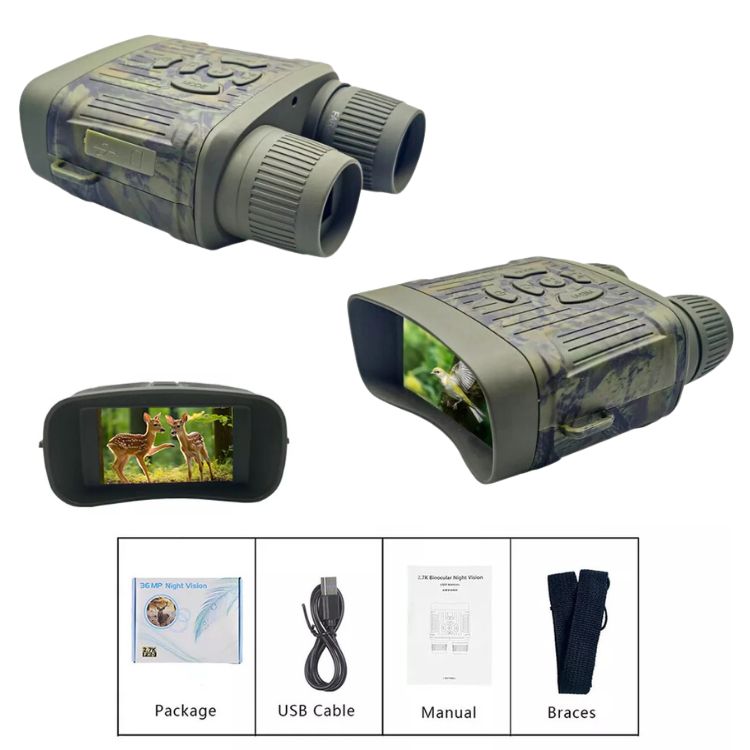 OptiClear | Night Vision Binoculars | 1000ft Infrared, HD Display for Hunting & Surveillance