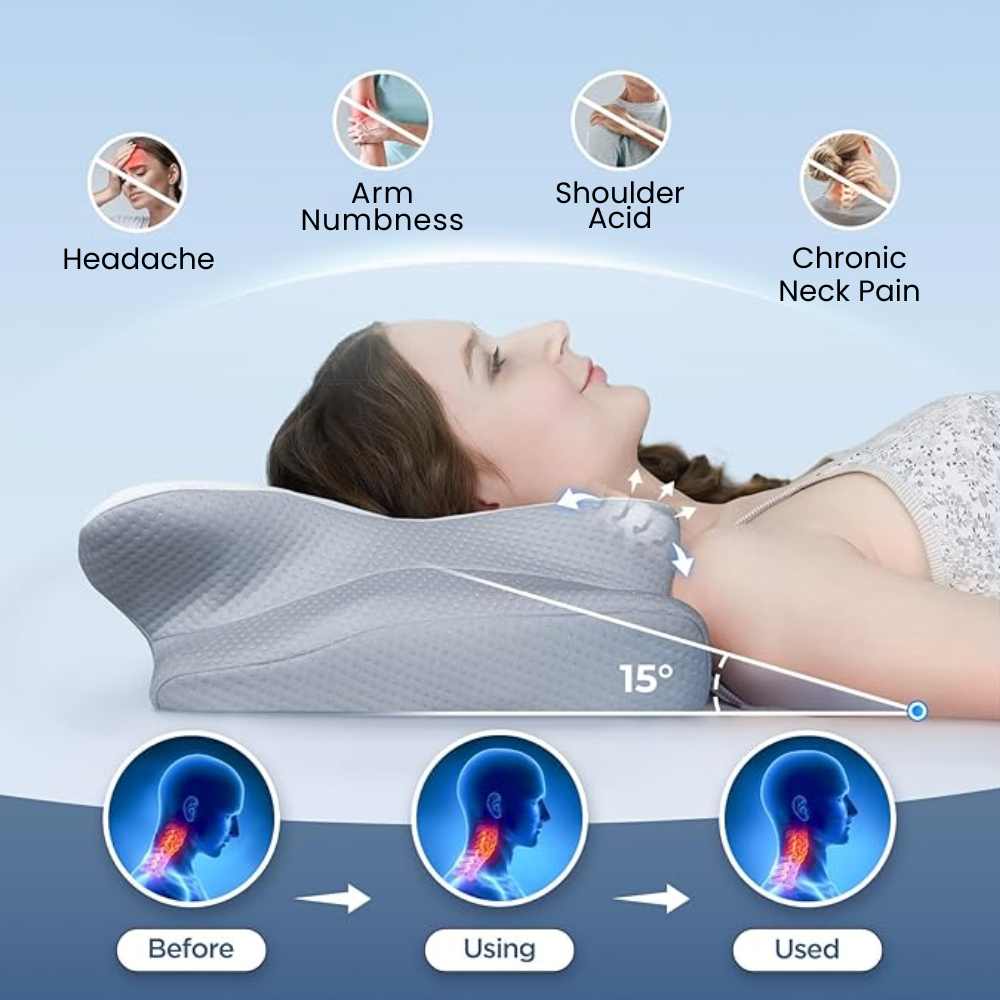 Oreiller anti-ronflement avec soutien ergonomique du cou et de la tête