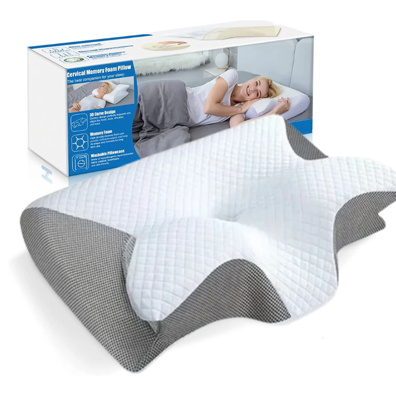 Oreiller cervical en mousse à mémoire de forme pour un sommeil sans douleur