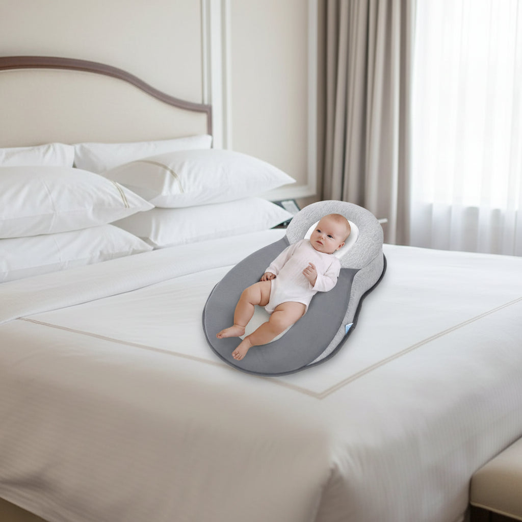 Oreiller orthopédique pour nourrissons – oreiller de positionnement ergonomique, 100% coton, soutien pour un développement sain