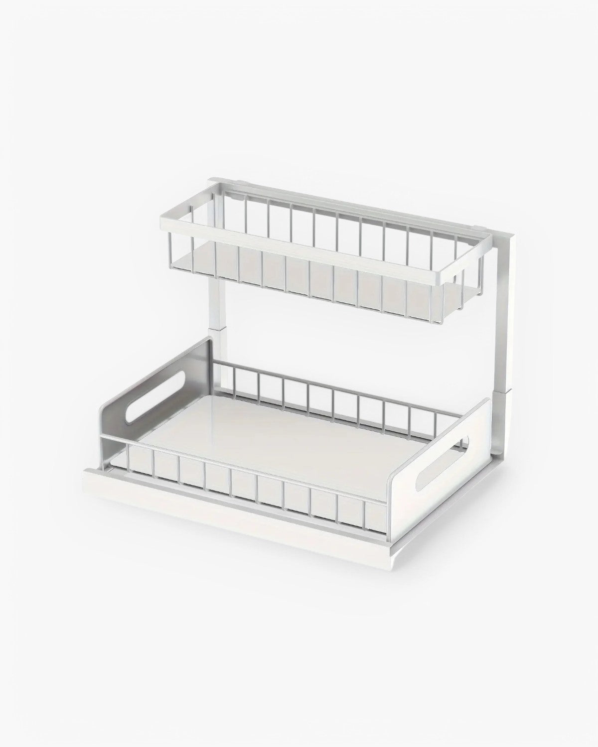 Organiseur coulissant pour placard deux niveaux noir et blanc