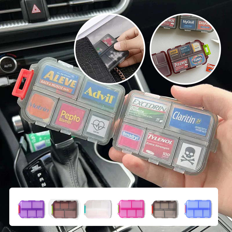 Organiseur de médicaments portable compact de voyage avec 161 étiquettes