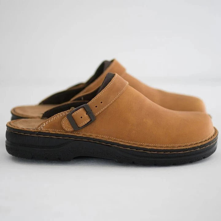 Orthopaedic Leather Clogs for Autumn