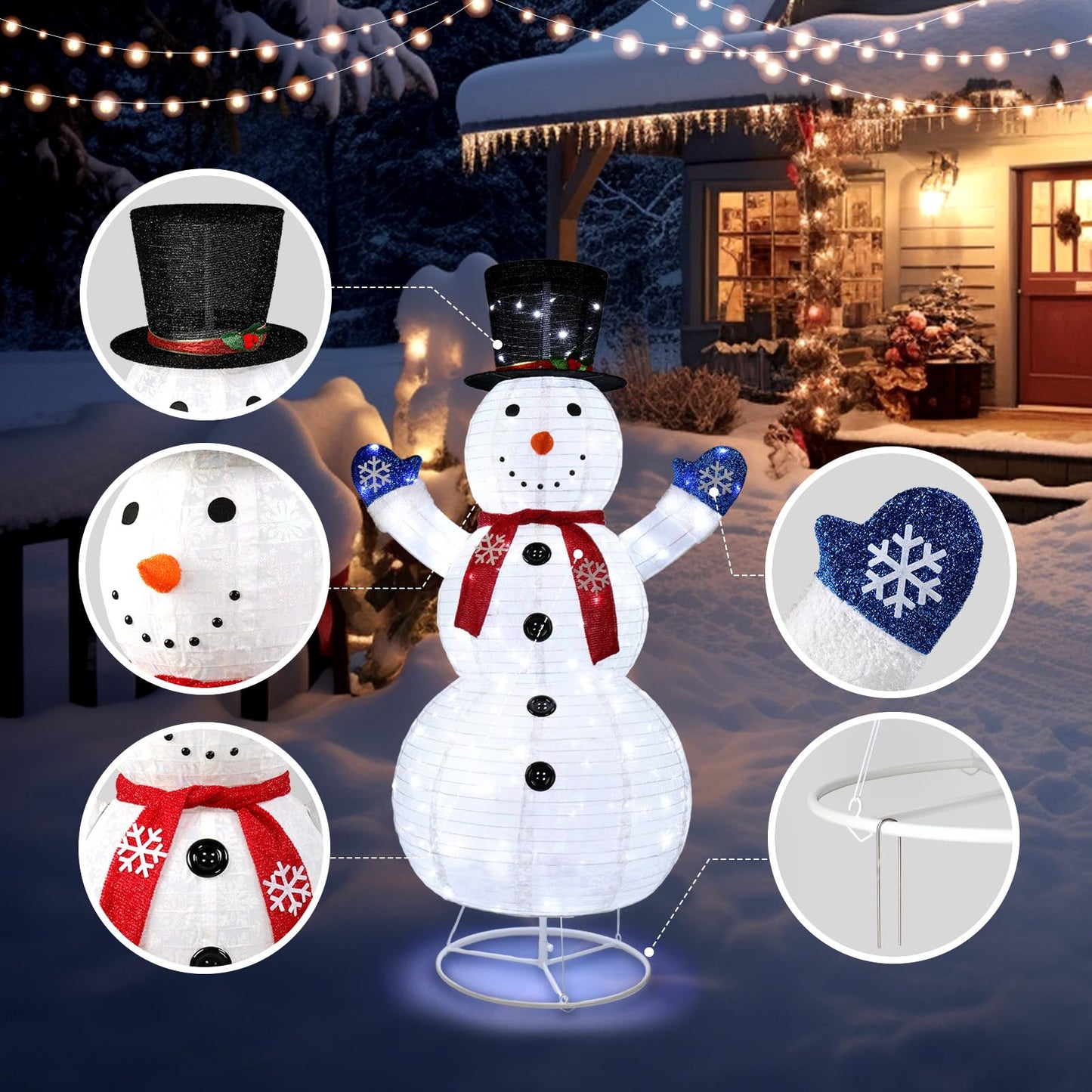 Outdoor Christmas Snowman Light Decoration