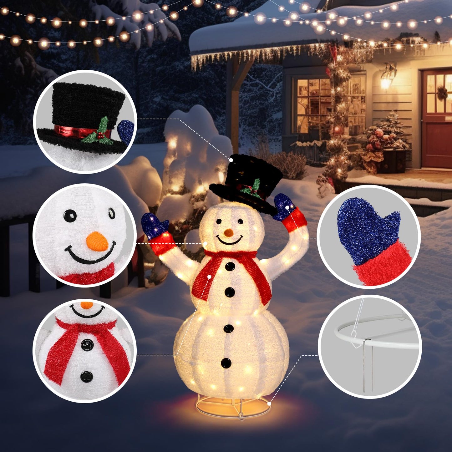 Outdoor Christmas Snowman Light Decoration