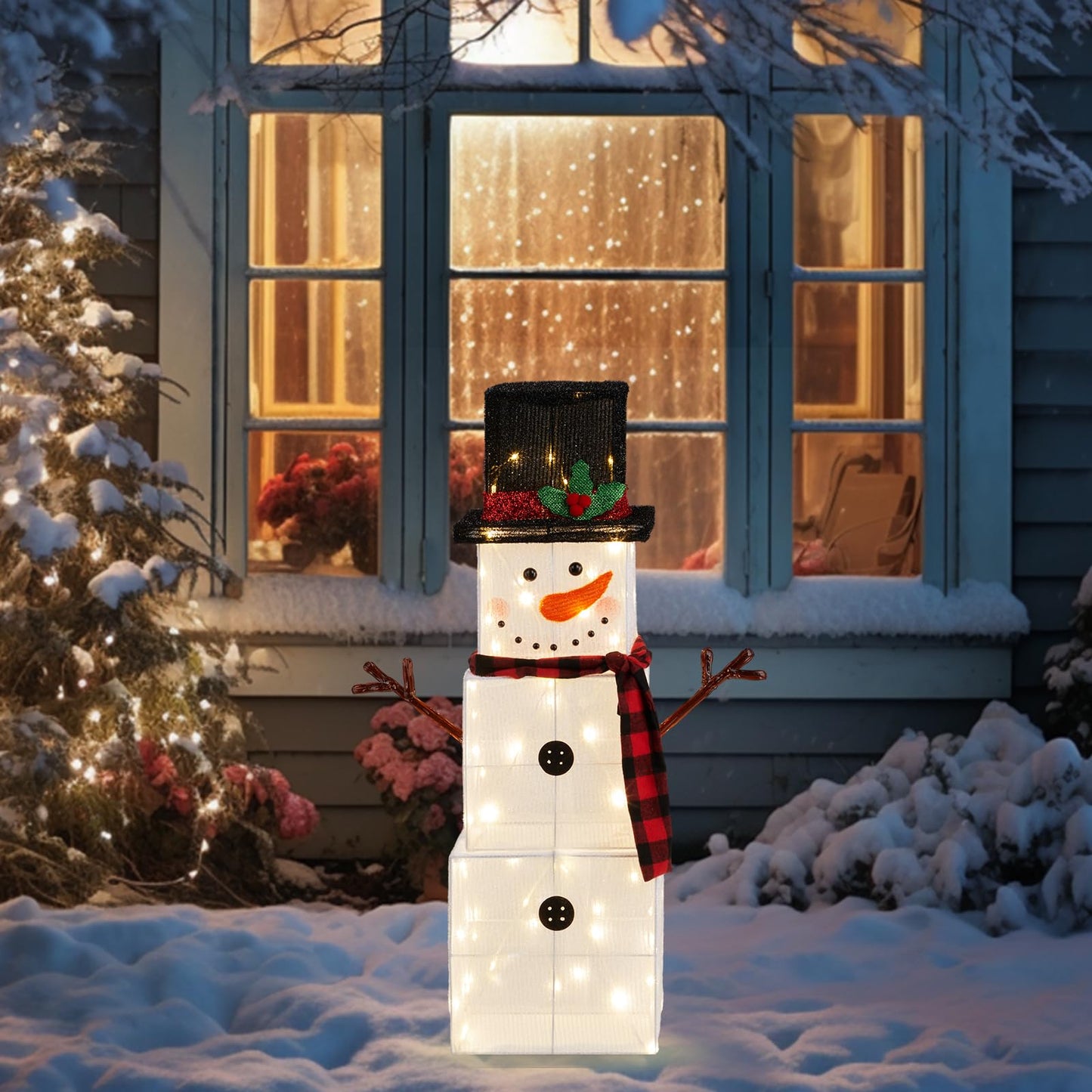 Outdoor Christmas Snowman Light Decoration