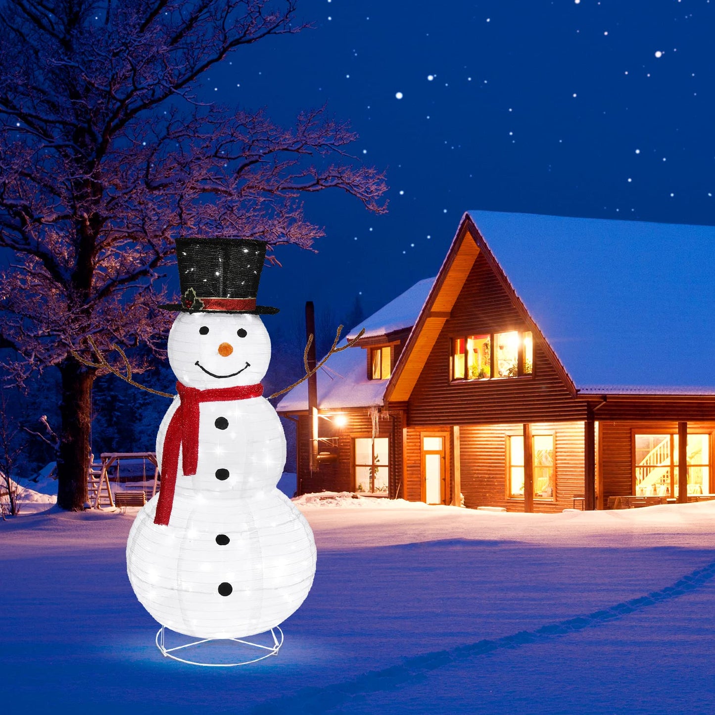 Outdoor Christmas Snowman Light Decoration