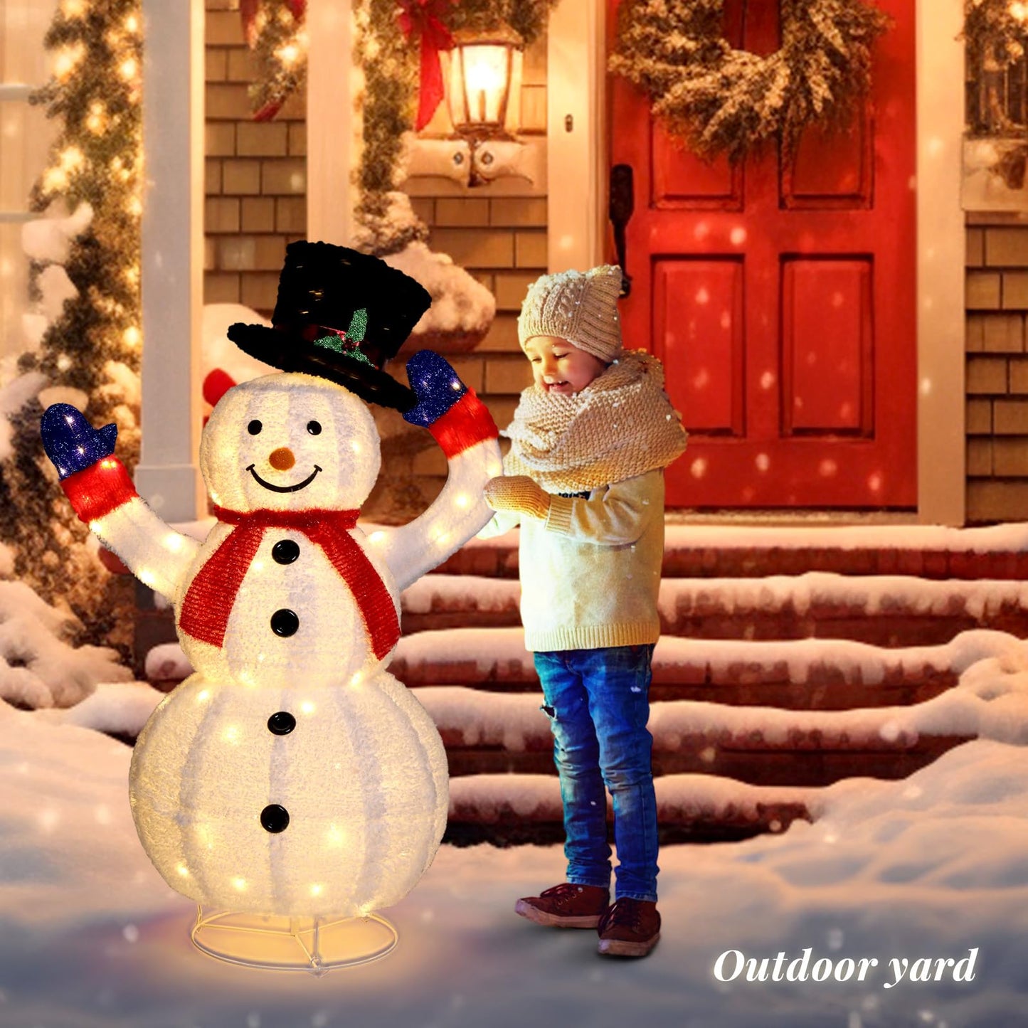 Outdoor Christmas Snowman Light Decoration