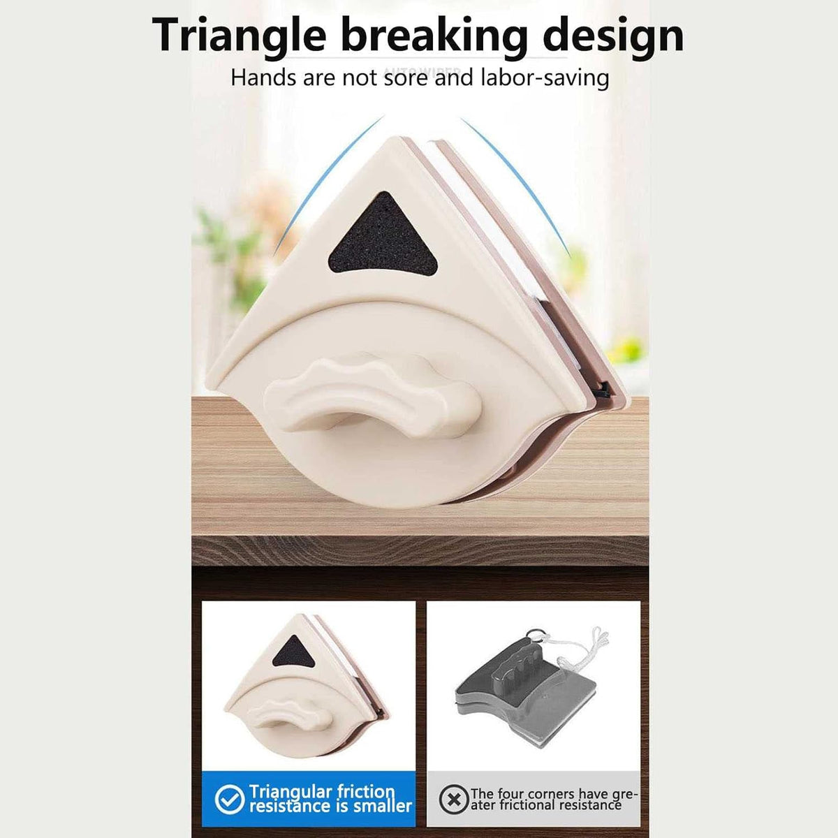 Outil de nettoyage de vitres double-face facile à utiliser