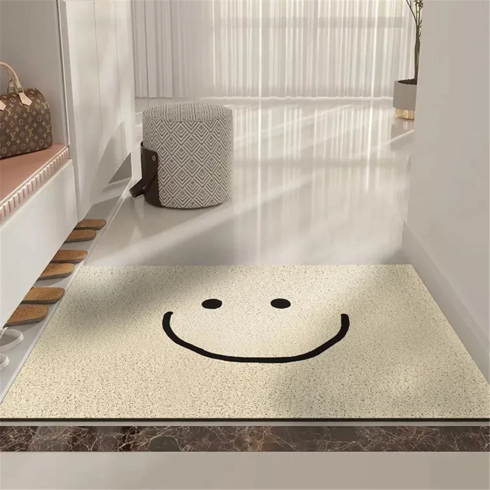 Paillasson d'entrée motif emoji avec dos antidérapant pour couloir et entrée
