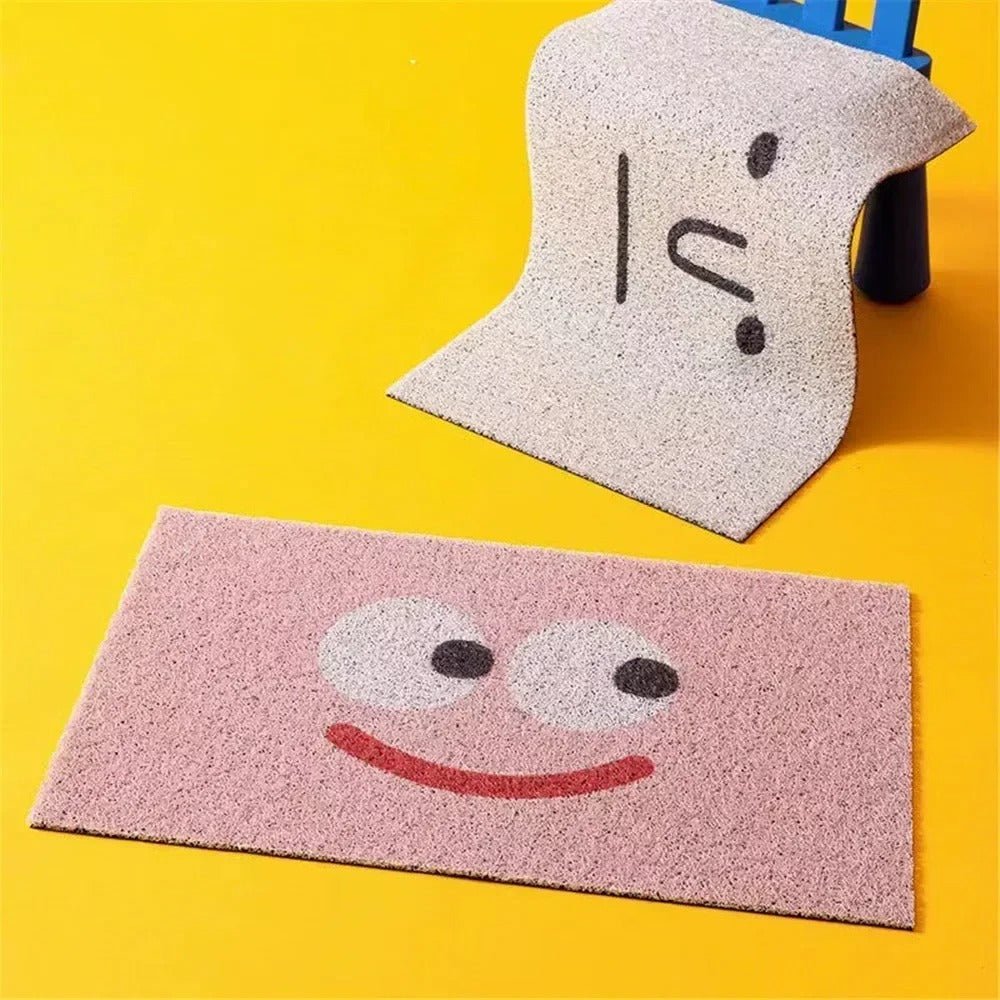 Paillasson d'entrée motif emoji avec dos antidérapant pour couloir et entrée