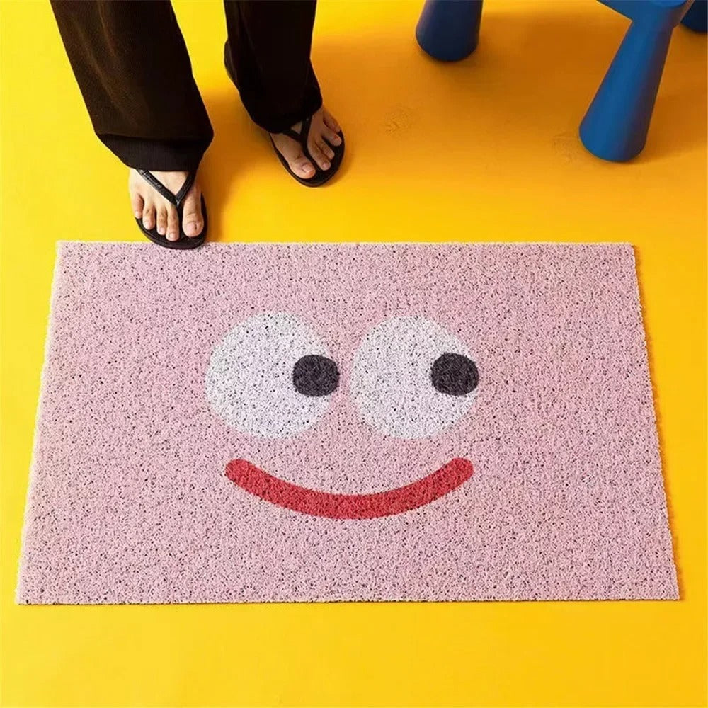 Paillasson d'entrée motif emoji avec dos antidérapant pour couloir et entrée