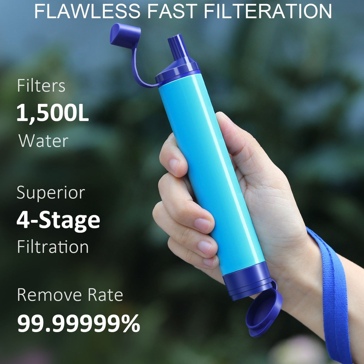 Paille filtrante portable à 5 étapes pour aventures en plein air
