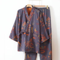 PAINTDRAPE – Ensemble pyjama kimono en coton aquarelle artistique pour un confort détendu à la maison