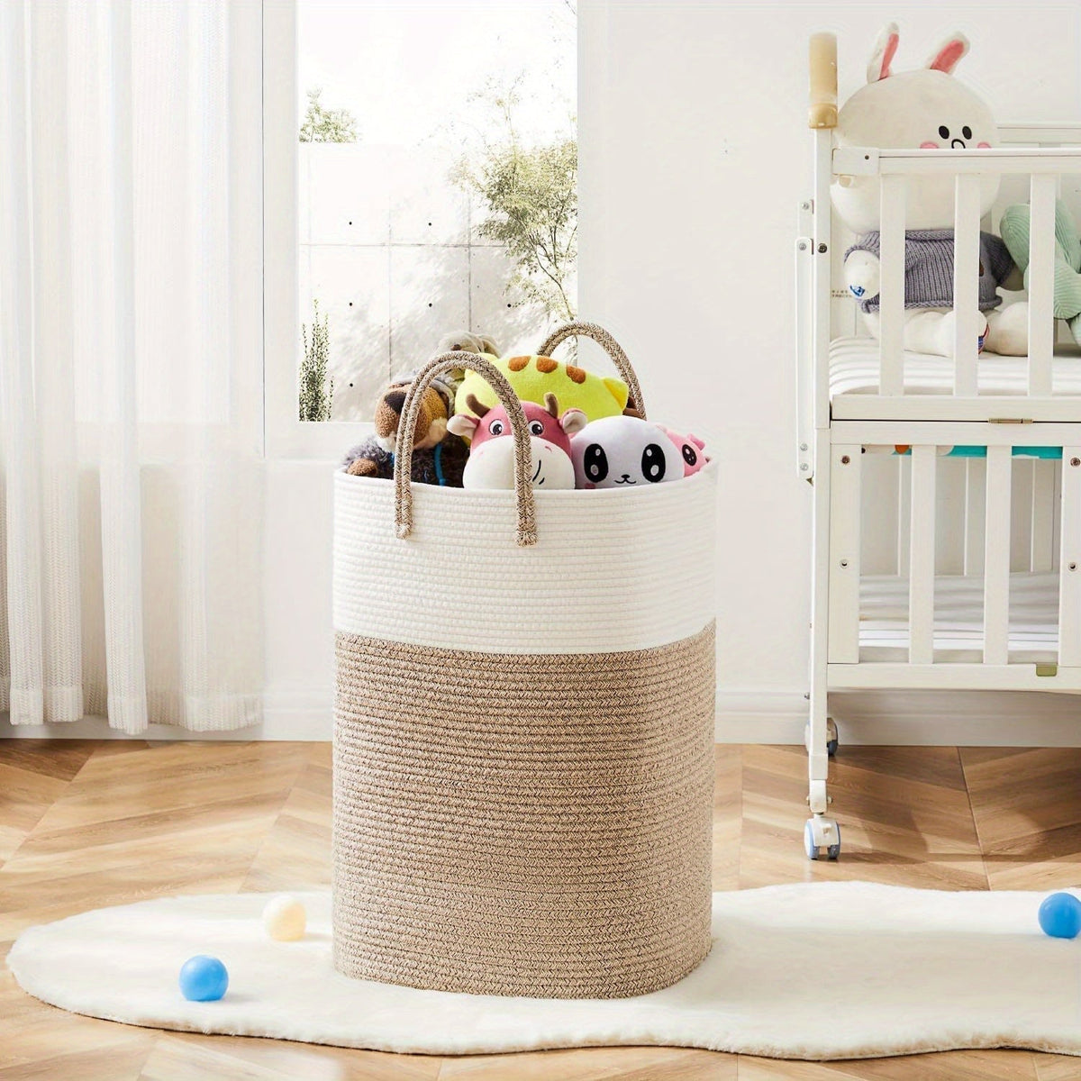 Panier à linge tressé extra large – beaucoup d'espace pour toutes vos affaires, résistant et pratique