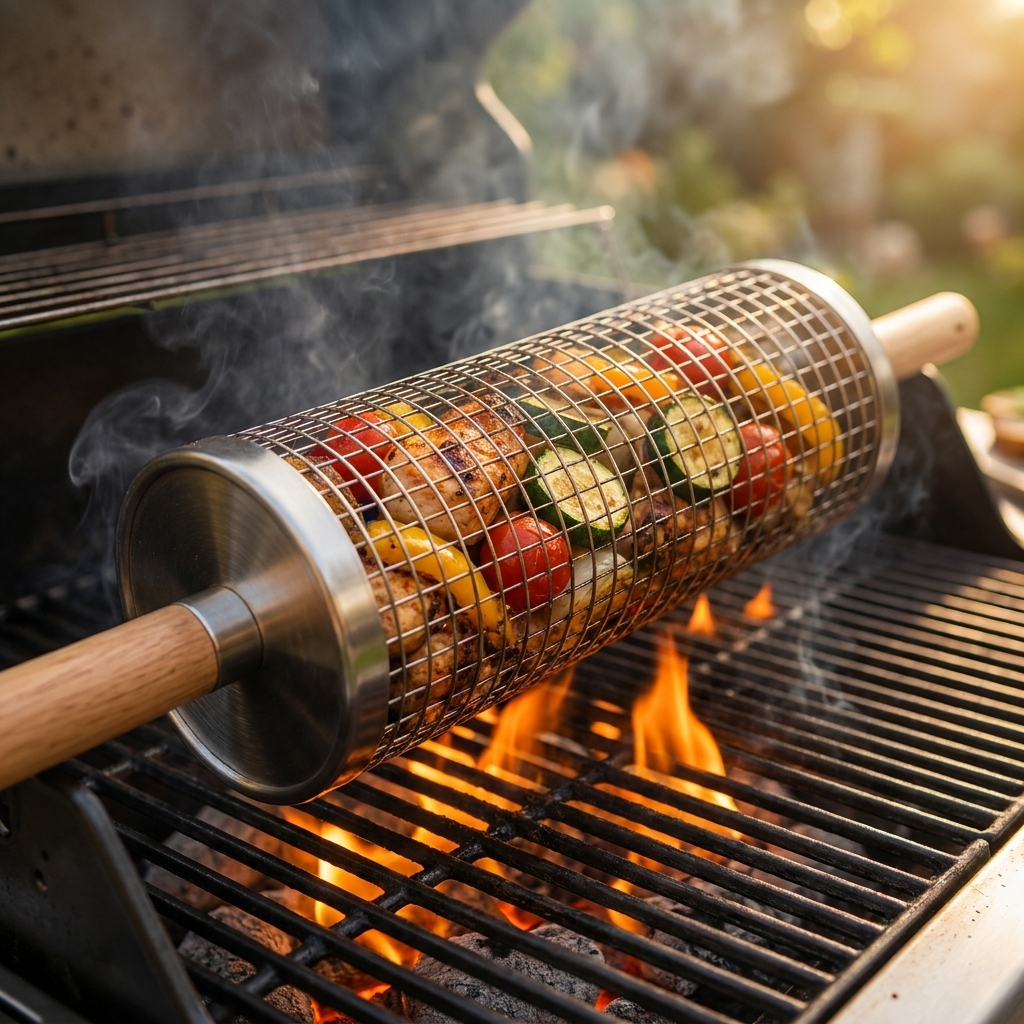 Panier de barbecue rotatif