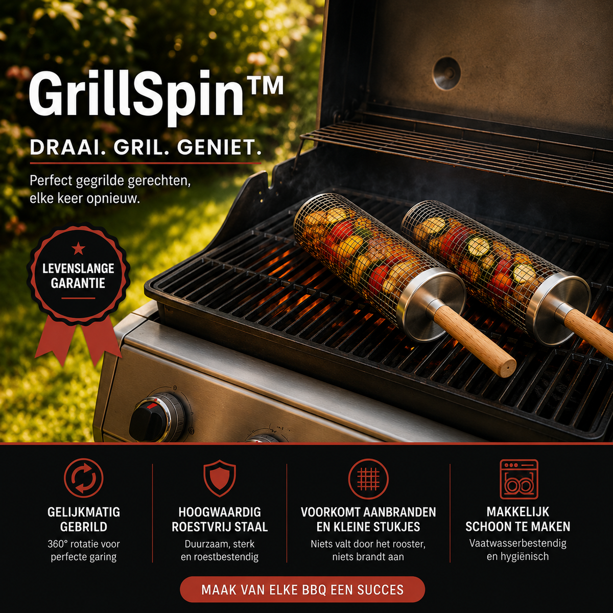Panier de barbecue rotatif