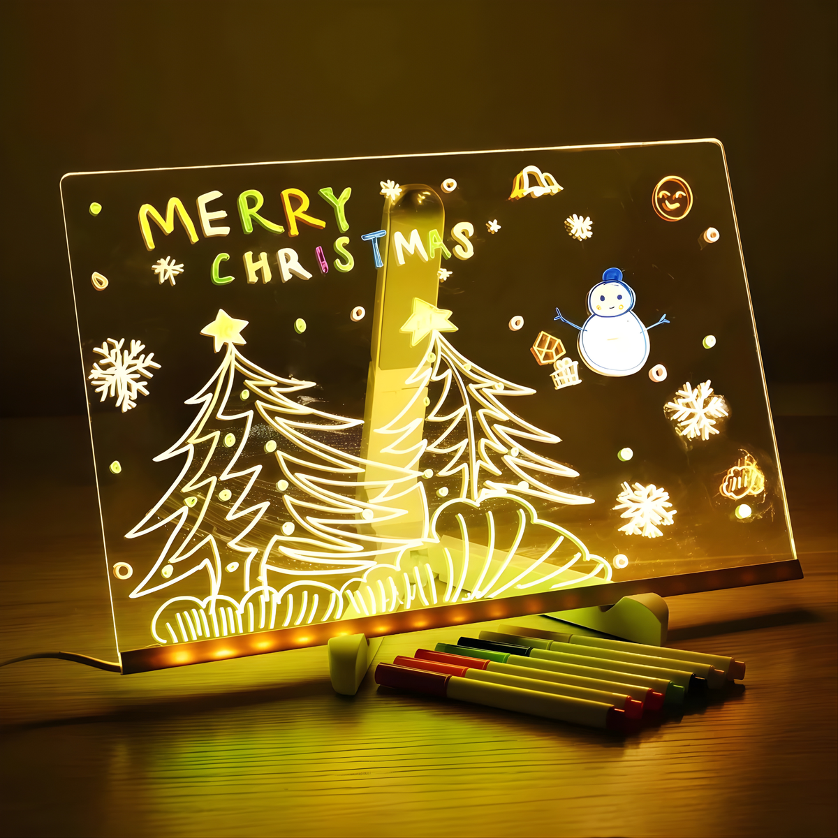 Panneau lumineux LED 7 couleurs néon – Tableau acrylique alimenté par USB pour dessin créatif et décoration