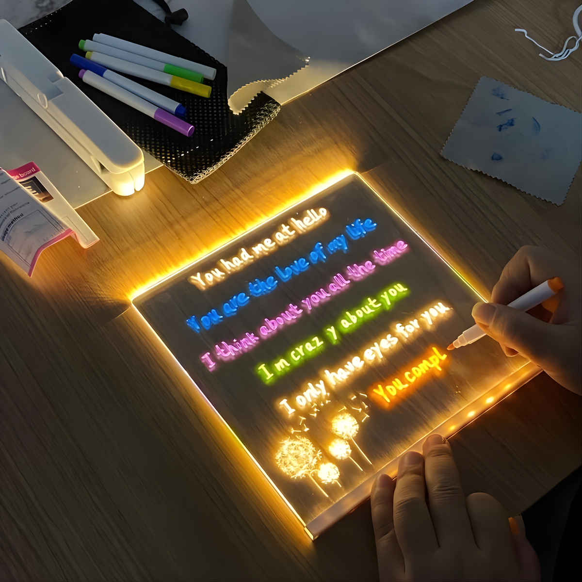 Panneau lumineux LED 7 couleurs néon – Tableau acrylique alimenté par USB pour dessin créatif et décoration