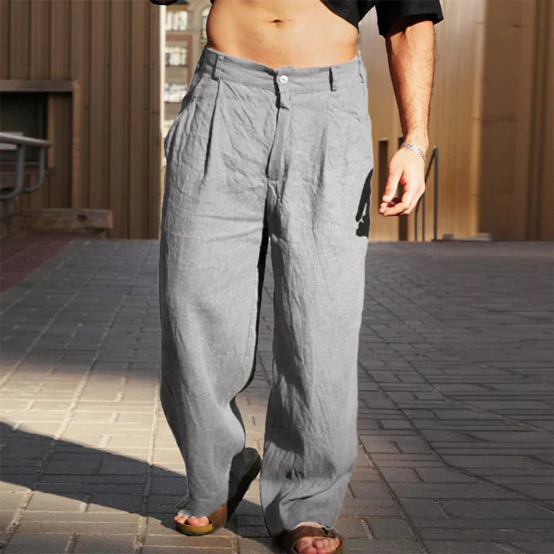 Pantalon à pinces et jambes larges pour homme