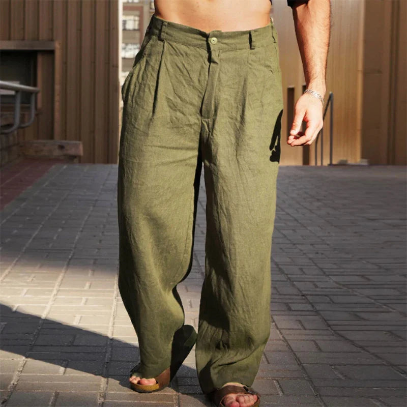 Pantalon à pinces et jambes larges pour homme