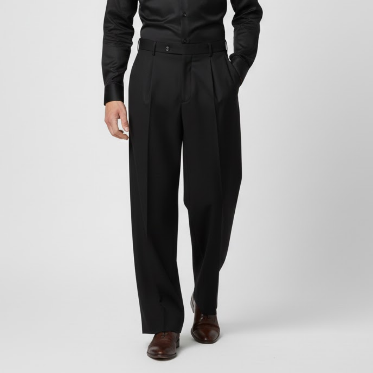 Pantalon à pinces et jambes larges pour homme – Style décontracté moderne