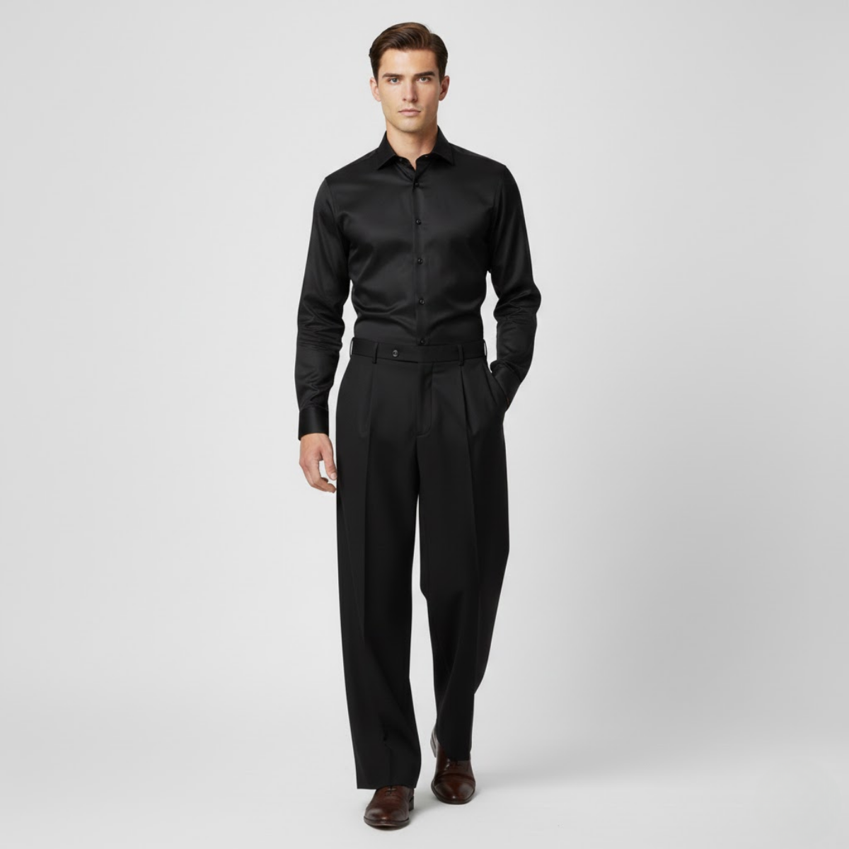 Pantalon à pinces et jambes larges pour homme – Style décontracté moderne