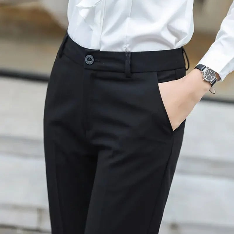 Pantalon affinant à taille haute pour femme