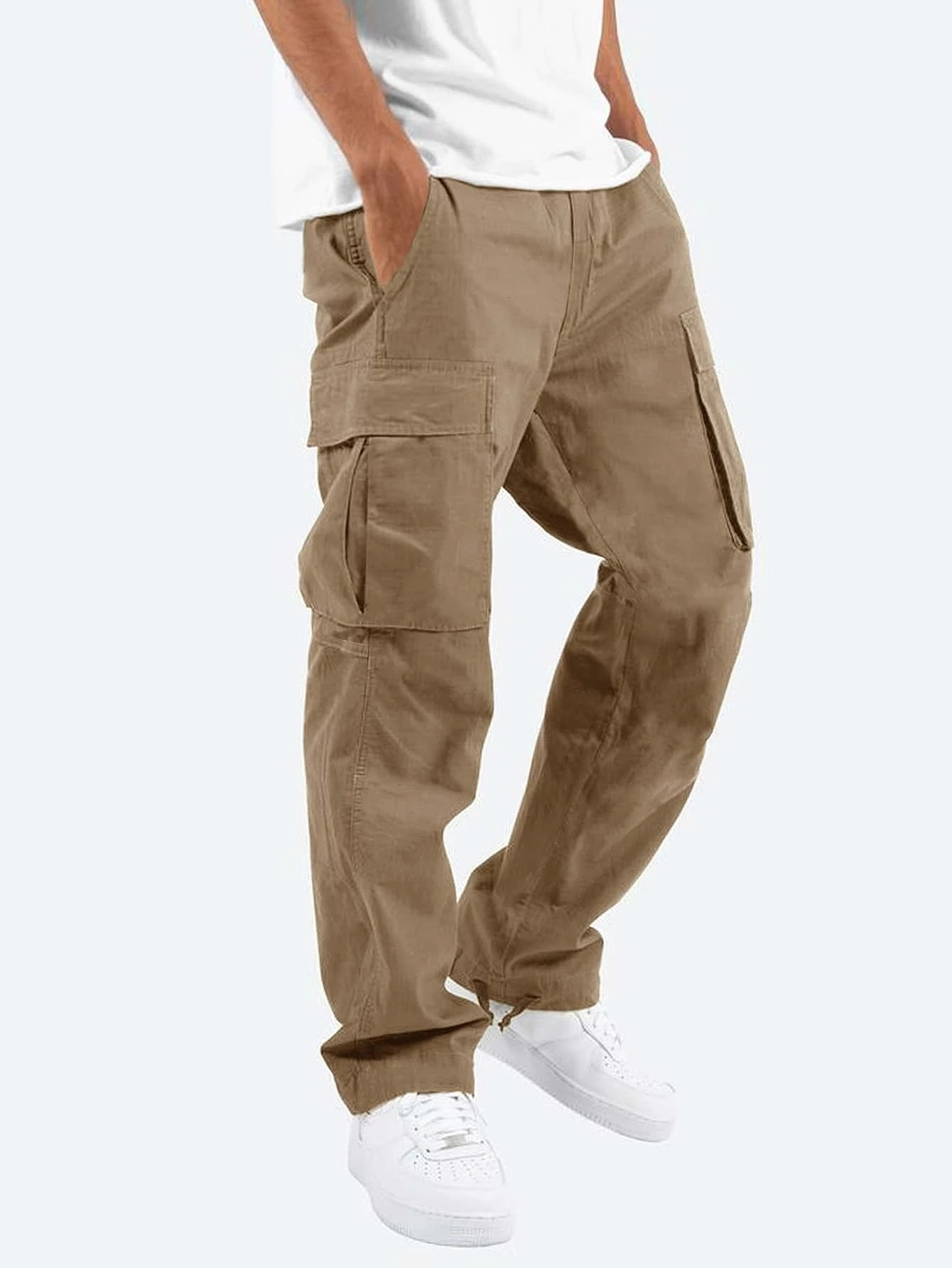 Pantalon cargo confortable en matière douce pour homme, idéal au quotidien