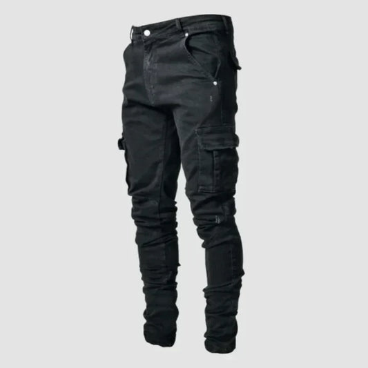 Pantalon cargo en jean coupe slim pour homme