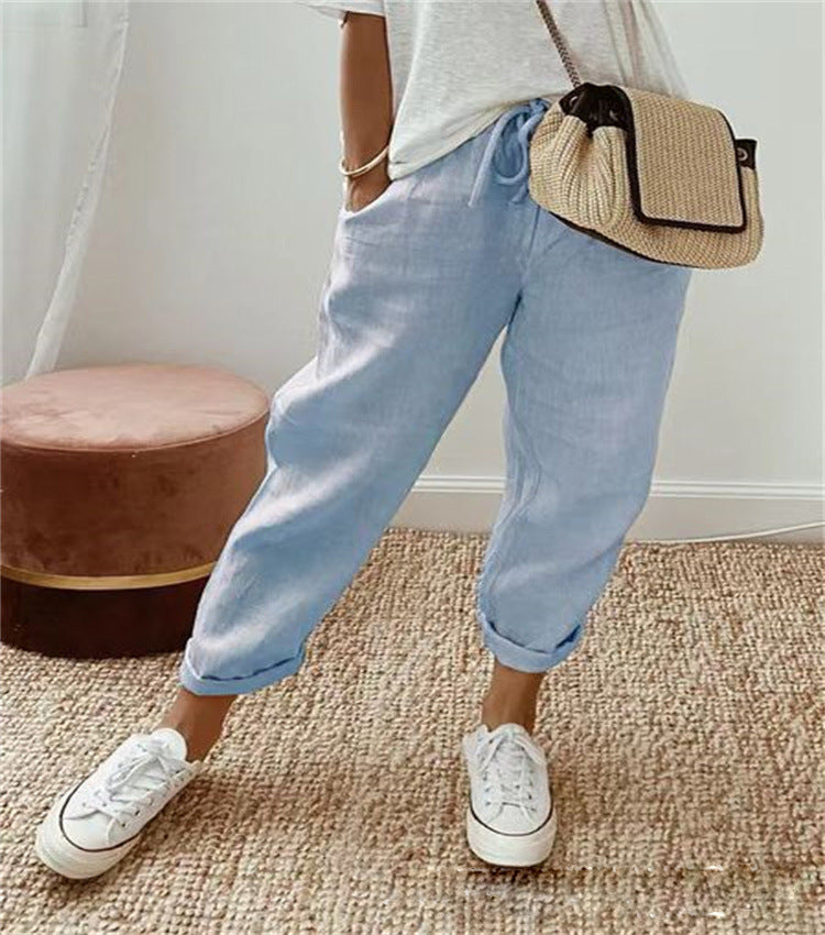 Pantalon casual en lin