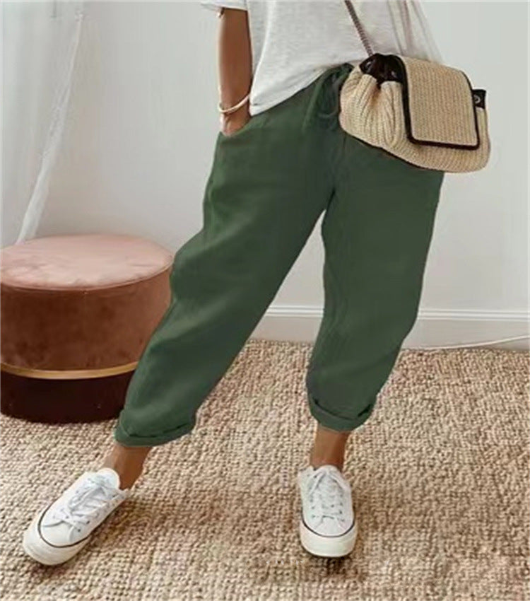 Pantalon casual en lin
