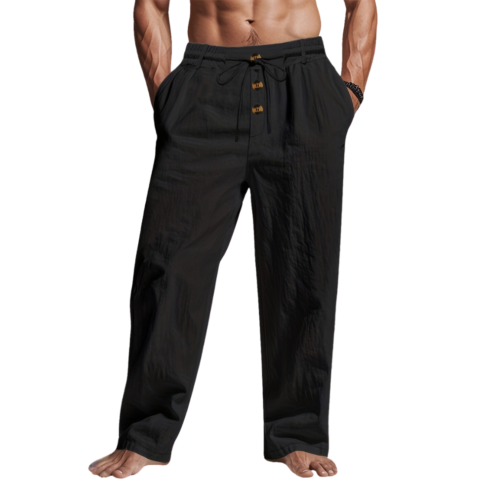 Pantalon chino ample à cordon de serrage pour homme