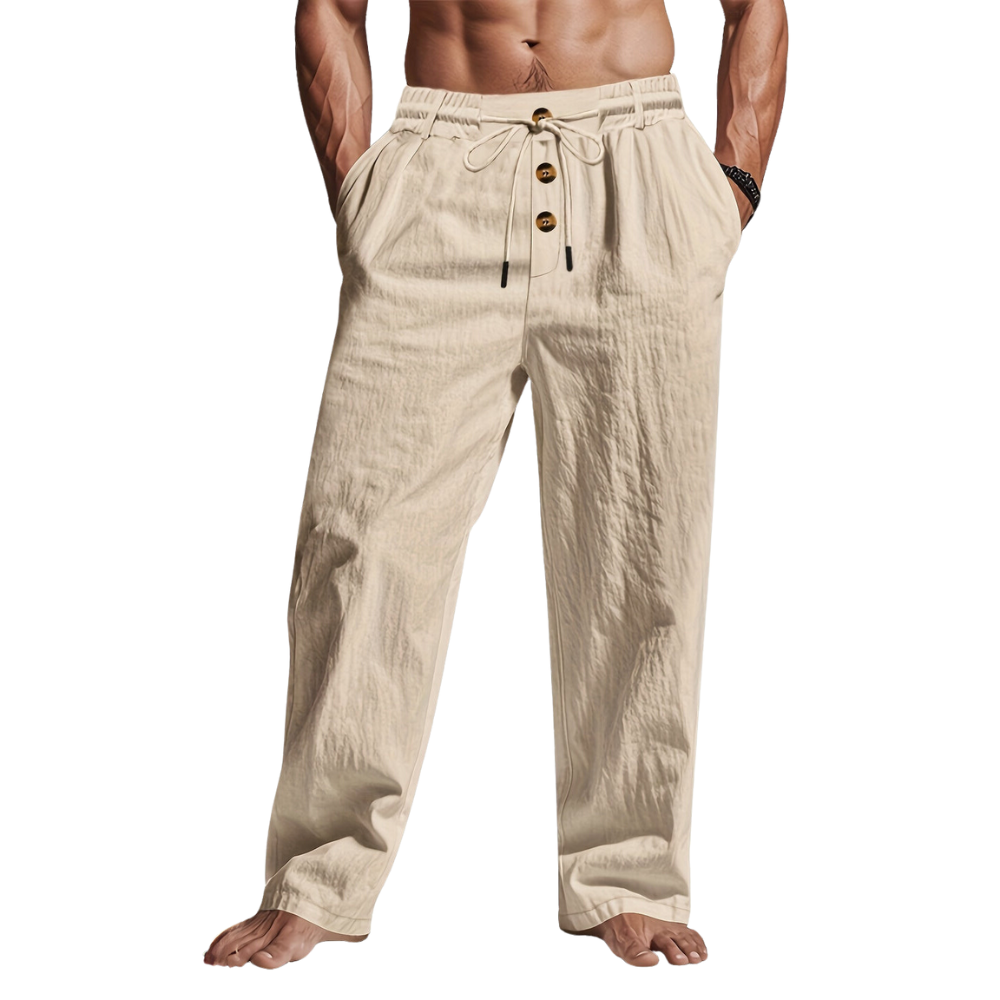 Pantalon chino ample à cordon de serrage pour homme